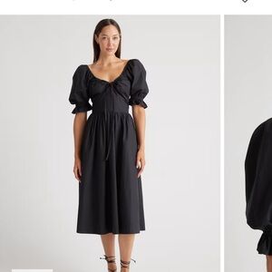 Quince 100% Organic Cotton Puff Sleeve Midi Dress